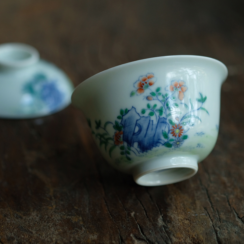 Offered home - cooked chicken in hand - made color bucket cylinder cup tureen jingdezhen ceramic tea set manually make tea bowl of small cups