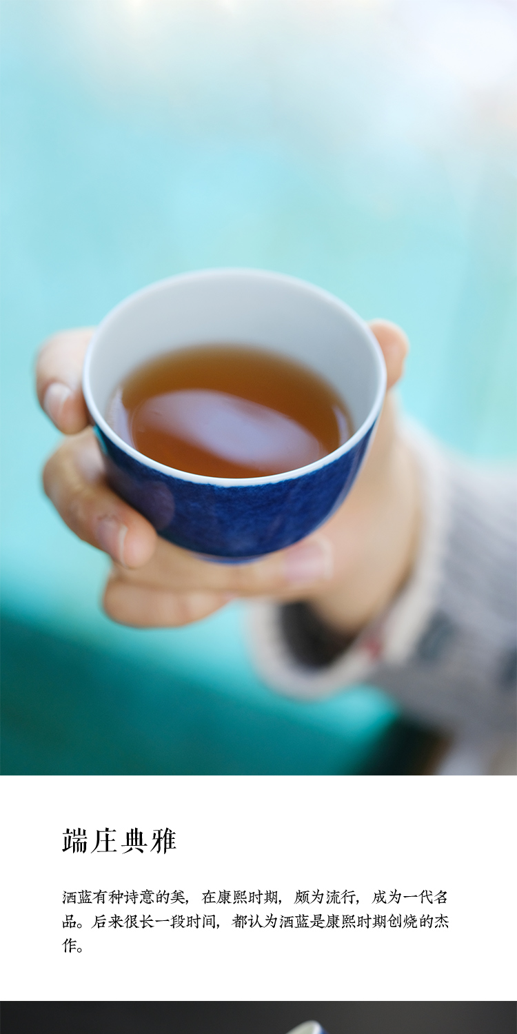 Offered home - cooked ju long up controller spilled maintain taste a cup of jingdezhen blue view of pure hand - made master cup of tea