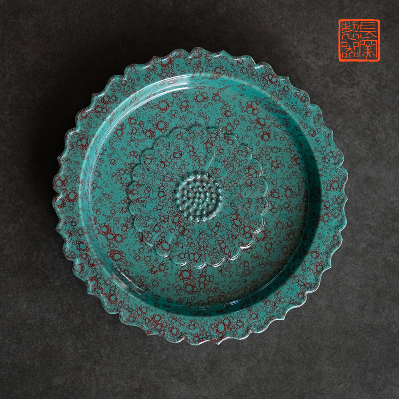 Offered home - cooked jun glaze in the furnace expressions using lotus pattern left expressions using kwai plate of jingdezhen ceramic plate of Chinese dish plate by hand