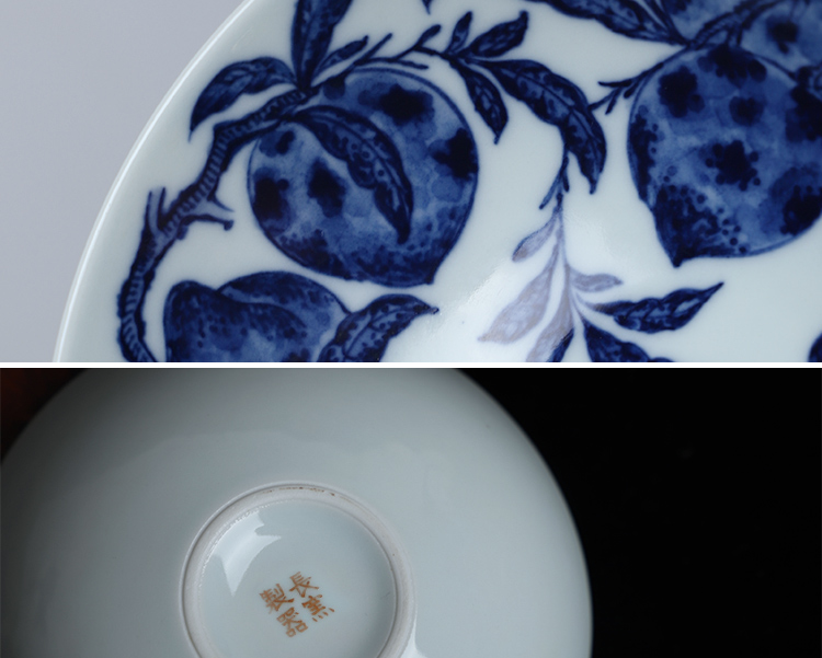 Offered home - cooked hand - made lines tao killings in blue and white lie the foot bowl of jingdezhen ceramic light dessert bowl meal to use small shallow expressions using