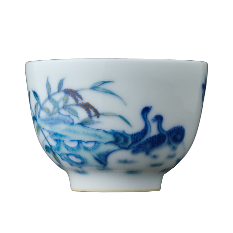 Offered home - cooked ju long up controller yongzheng blue glaze color bucket deer cup of jingdezhen manual hand - made master cup tea set