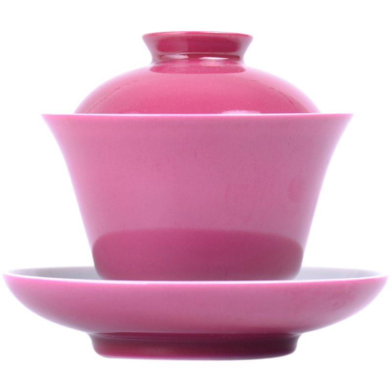 Jingdezhen ceramic only three tureen tea cups offered home - cooked rouge in water color glaze single tea tureen kung fu tea set