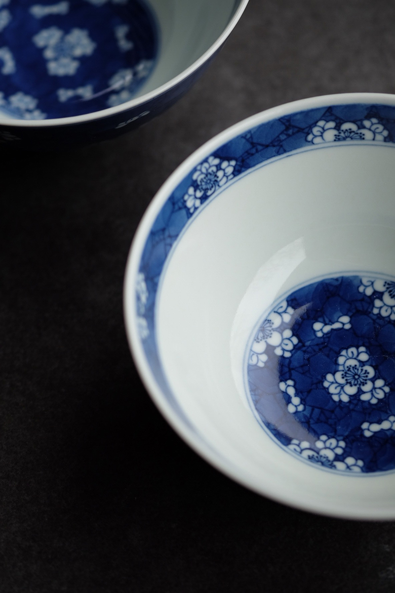 Offered home - cooked in imitation of kangxi hand - made MeiWen small bowl of jingdezhen blue and white ice checking ceramic bowl Chinese food bowl of soup bowl