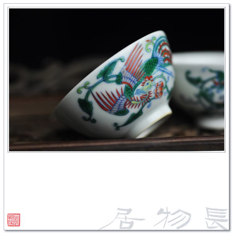 Longfeng offered home - cooked at taste pure hand - made bucket color porcelain cup cup sample tea cup of jingdezhen ceramic cups by hand