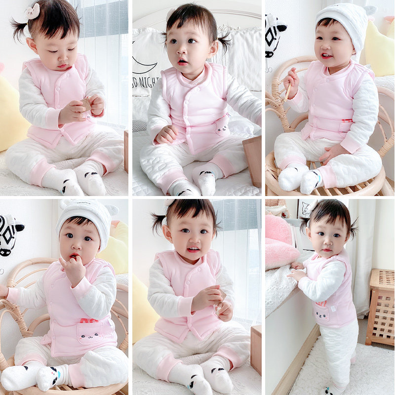 Baby waistcoat autumn winter clip cotton warm baby vest winter wear boy toddler cotton vest female outwear foreign pie