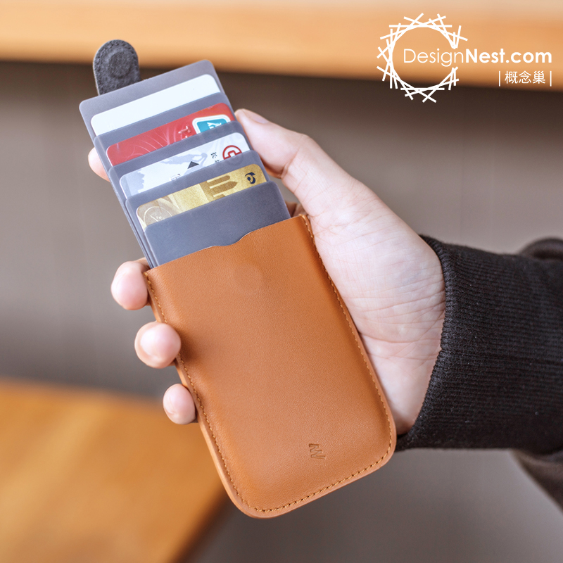 New DAX leather layer stacked card bag pull-out mini coin bag men and women ultra-thin multi-card bag carry business card bag