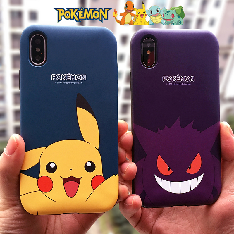 Korean Pikachu iPhoneXSMAX mobile phone protective shell female Apple 11Pro cartoon double-layer anti-fall protective cover