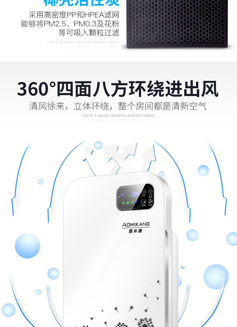 lọc không khí lg Máy lọc không khí thông minh nhà ion âm oxy oxy pm2,5 Đức im lặng khói bụi formaldehyd điều khiển từ xa máy lọc không khí và tạo ẩm