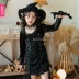 Halloween trẻ em Gothic đậm phù thủy váy bé gái quỷ nhỏ cos trang phục phù thủy trang phục sân khấu