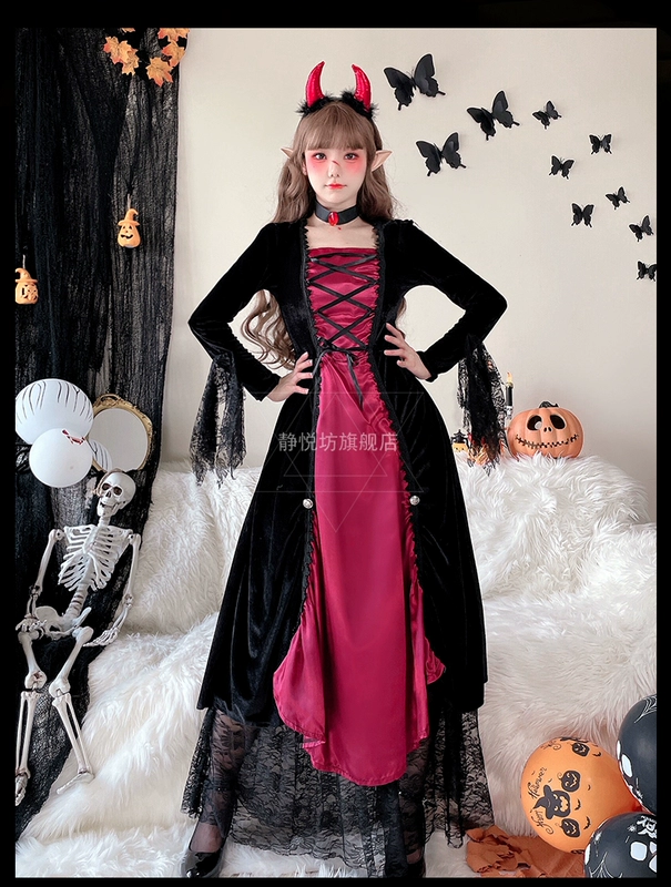 Người lớn trang phục hóa trang Halloween Phù Thủy trang phục nữ hoàng ma cà rồng trang phục cosplay hộp đêm Đảng Carnival Đầm