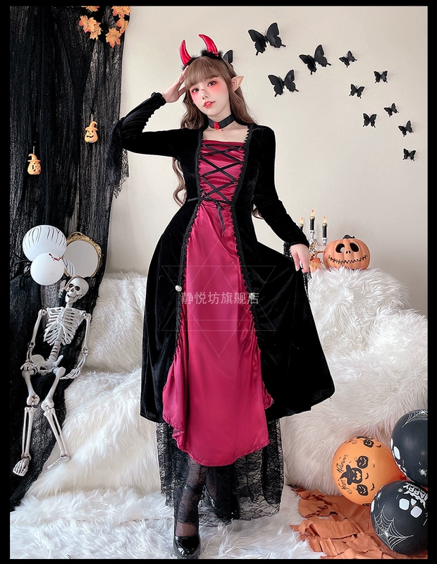 Người lớn trang phục hóa trang Halloween Phù Thủy trang phục nữ hoàng ma cà rồng trang phục cosplay hộp đêm Đảng Carnival Đầm