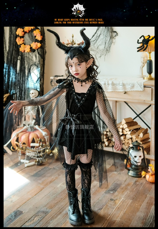 Halloween Trẻ Em Trang Phục Hóa Trang Phù Thủy Diễn Sân Khấu Bé Gái Sàn Diễn Ma Cà Rồng Đêm Quốc Đầm