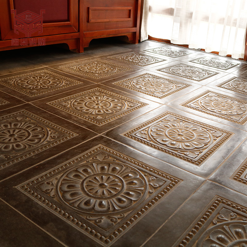 Tang Ding brick carving Tang Lian antique tiles Chinese courtyard hotel teahouse background wall floor tile 60cm