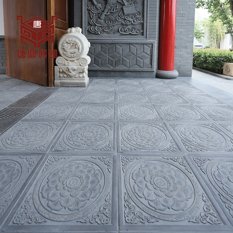 Imitation ancient brick green brick square laying floor tiles Tanglian 60cm Chinese courtyard landscaped indoor flower brick TangdingQingshi