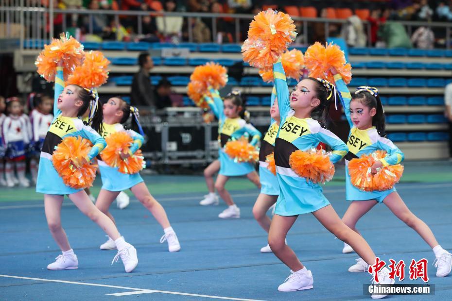 Child cheerleader to serve long sleeve new girl cheerleader to perform bodybuilding and beauty gymnastics match suit