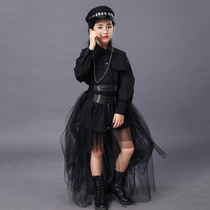 Childrens catwalk costumes handsome black trendy clothing girls fashion trendy costumes childrens model competition clothing