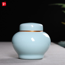 Large sealed tea pot Celadon Puer tea pot Ceramic moisture-proof storage tank Household tea storage tank high-grade tea warehouse
