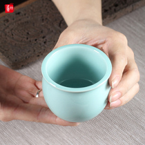 Feng Shui cylinder Handmade master cup Single cup Longquan Celadon brother kiln Thin tire thick glaze Tea cup Kung Fu Tea cup ceramics