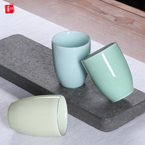 Ceramic cup Personality creative trend mug Celadon tea cup Simple drinking cup Household mens and womens coffee cup