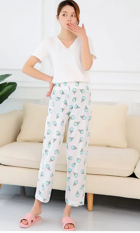 Nam cực quần ngủ của phụ nữ quần cotton nhà quần nam giới và phụ nữ quần cotton người đàn ông lỏng lẻo của cotton mỏng ngủ quần quần bộ lụa mặc nhà