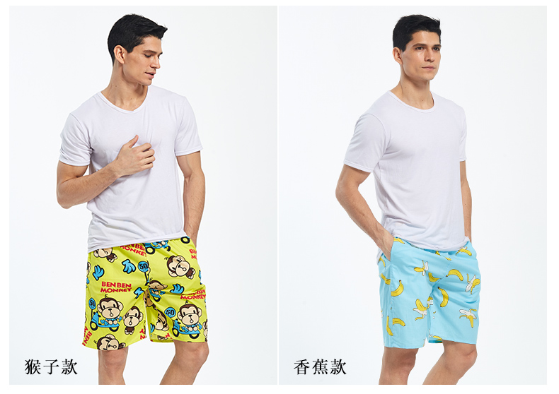 Nam cực cotton pajama quần nam quần short mùa hè lỏng phần mỏng cotton home shorts nam quần bãi biển năm điểm quần