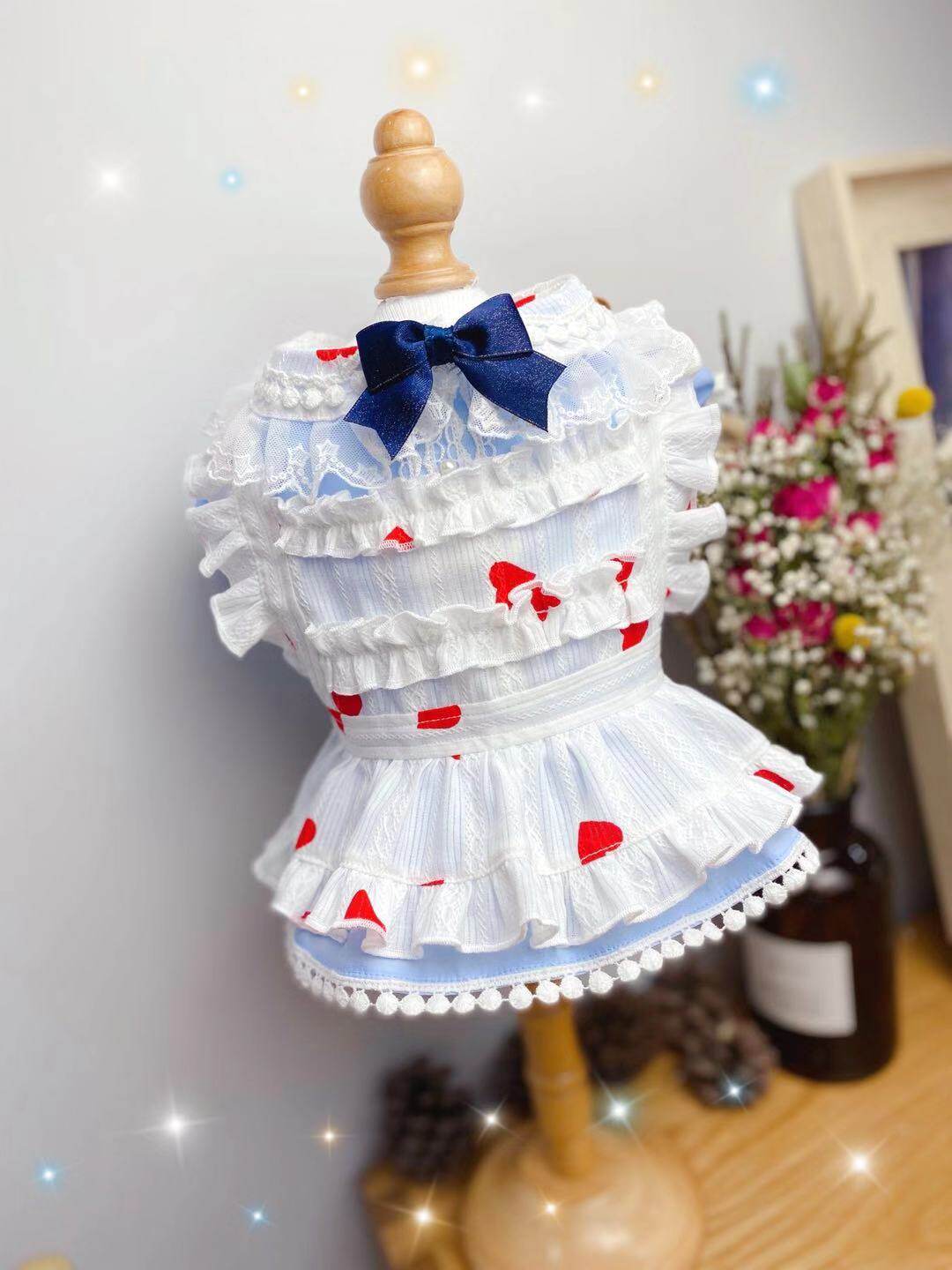 Original handmade custom pet clothes Lolita lace princess dress Teddy Bomeifa Dou Schnauzer Yorkshire