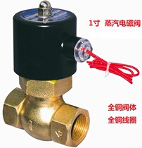 Steam solenoid valve 1 inch full copper vapor valve 2L-25 US-25 high temperature resistant water valve AC220 24V