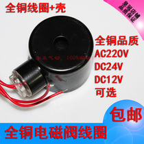 Solenoid valve water valve full copper coil 4 minutes 6 minutes 1 inch DC12VDC24V AC220V
