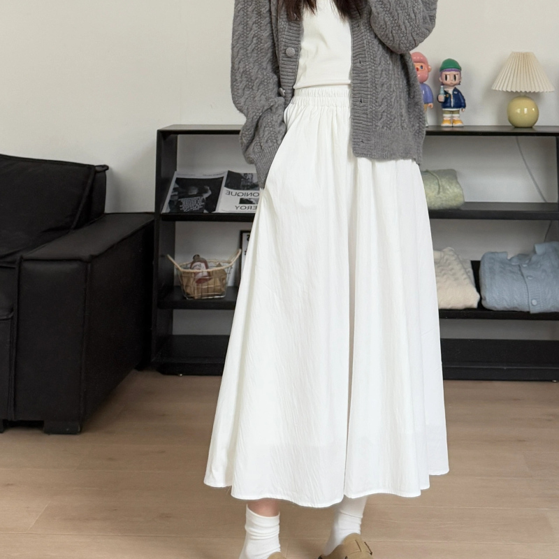 Casual and Drapey Yamamoto Skirt with Pockets, High-Waisted, Slimming, Simple and Versatile A-Line Skirt, New Spring/Summer Style