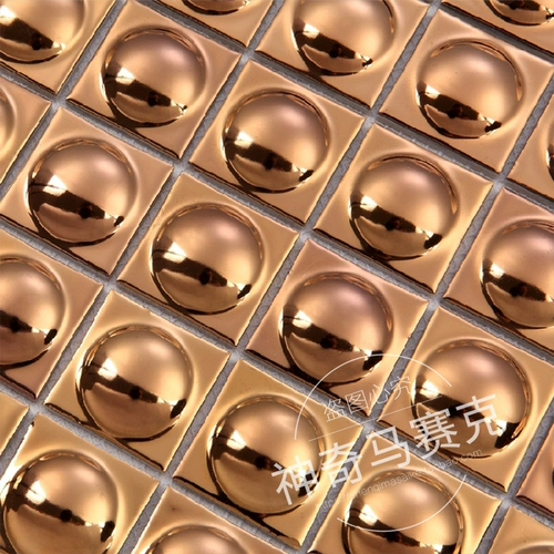 Трехмерная круглая металлическая стеклянная мозаика из нержавеющей стали, в 3d формате, зеркальный эффект