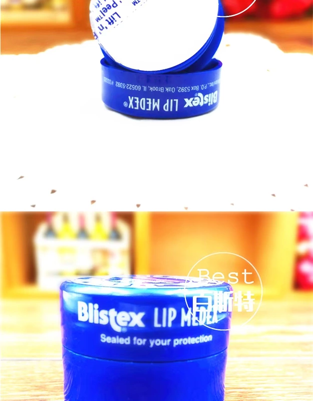 Hồng Kông Blistex Bi Môi Blue Jar Lip Balm Môi không dưỡng ẩm Không màu Môi nam và nữ Chăm sóc môi tự nhiên ủ môi vaseline