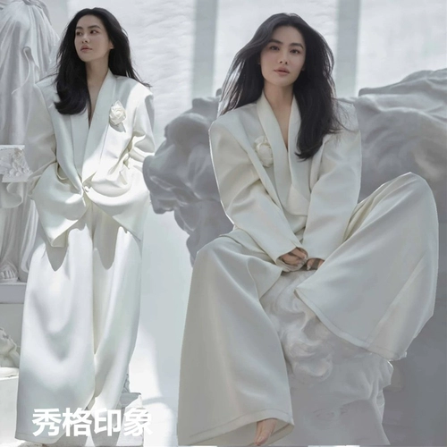 2024 Фотостудия Тематическая фотография Одежда для пар Хип-хоп Универсальная богиня Широкие брюки Изображение Фото Уличная фотография Свободный костюм