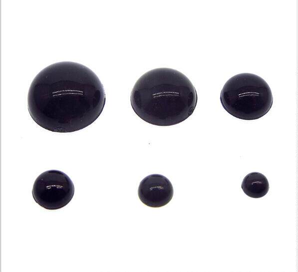 Flat-bottomed round full black bean eye fabric accessories eyeball animal doll toy plastic eye diy accessories eyeball