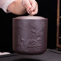 Zisha large tea cans moisture-proof and sealed cans vintage household one catty of green tea black tea Puer loose tea storage cans