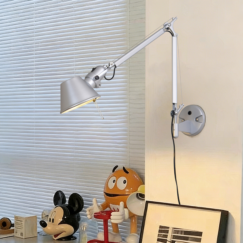 Designer Swing Arm Wall Lamp Industrial Style Mechanical Long Arm Living Room Wall Lamp Foldable Telescopic Bedroom Bedside Reading Lamp