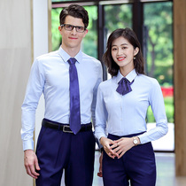 Professional Shirt Woman Long Sleeve 2019 Spring Autumn New Temperament Men And Women Business Positive Dress Working Clothes Sashimi Lining Clothing