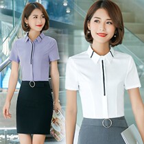 Chiffon shirt womens short-sleeved white new summer professional dress shirt Korean version of work clothes temperament tooling shirt