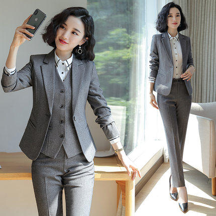 Suit Suit Women Professional Dress 2020 Autumn Winter New Fashion Temperament Business Interview Work Suit Women Suit