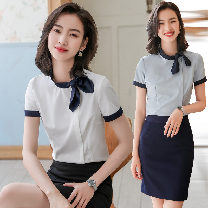 Hotel front desk work clothes female summer dress stewardess uniform Professional suit Beauty salon beautician work clothes Female summer