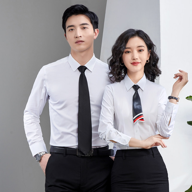 Men's and women's same style work clothes shirt suit spring and autumn shirts long-sleeved bank work clothes 4S shop formal custom LOGO