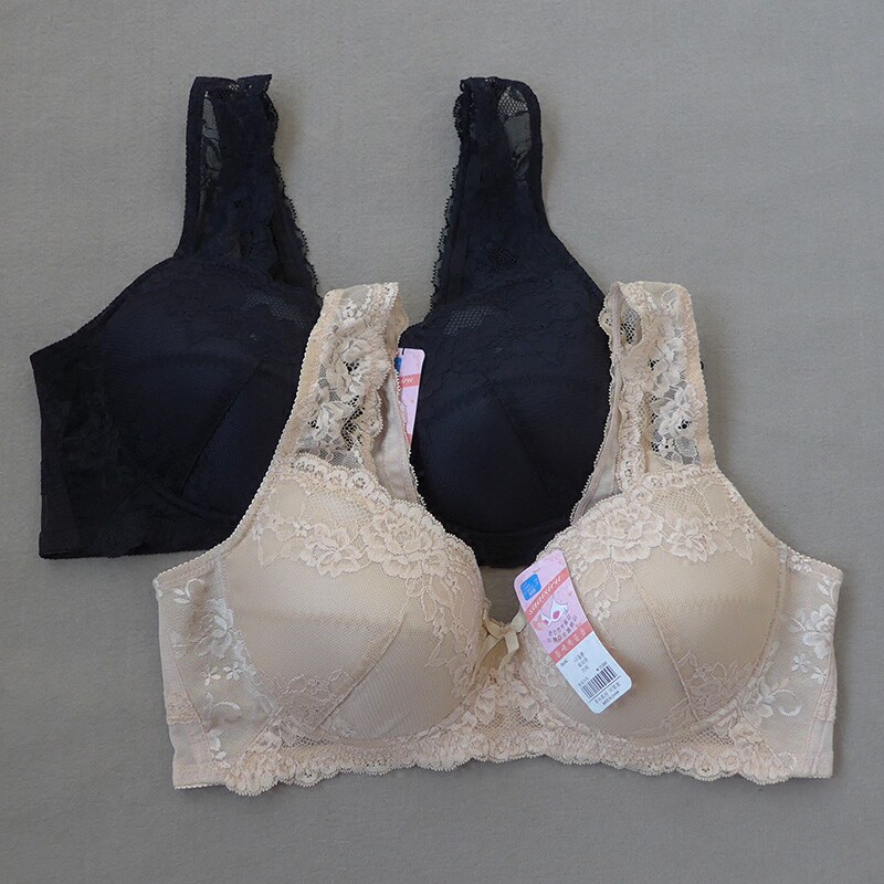 Middle-aged bra no steel ring vest style mother middle-aged and elderly comfortable thin section large size summer bra underwear
