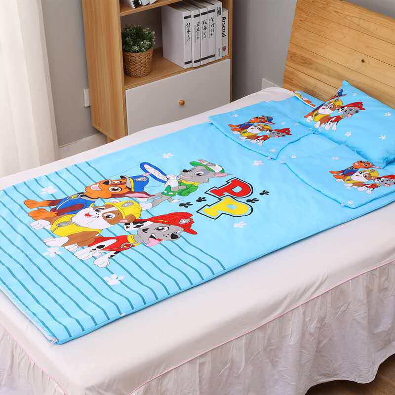 Children's cotton flower sleeping bag Children's anti-kick by the baby spring and autumn and winter primary school students kindergarten lunch break thick can be customized