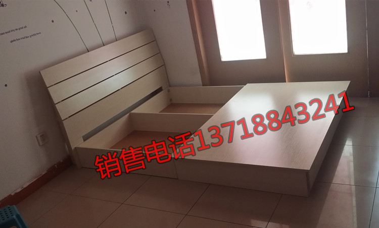 Economy Double giường đôi giường hộp lưu trữ cho thuê giường hiện đại nhỏ gọn gói 1,5 lắp đặt vận chuyển Bắc Kinh - Giường giường gỗ ép