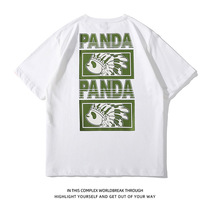 2022 Original Tide Card T-Shirt Indian Panda Cartoon Square Glue Roll PANDA Small Sleeve Mark Male And Female Brief Short Sleeve