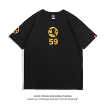 Wukong shop go-coo59 number monkey basic personality mens short sleeve bronzing T-shirt cotton couple tide card