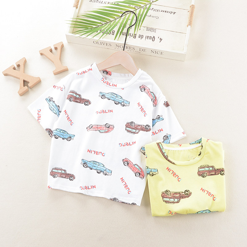 Summer short-sleeved boys' T-shirt 2021 new cotton children Baby Baby foreign style Korean loose half-sleeved top