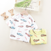 Summer short sleeve boys T-shirt 2021 new cotton children Baby Baby foreign style Korean loose half sleeve top
