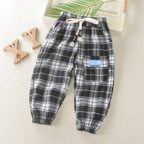 Boys cotton lattice pants children pants sports leisure children autumn clothes 2021 new spring and autumn trousers boys baby