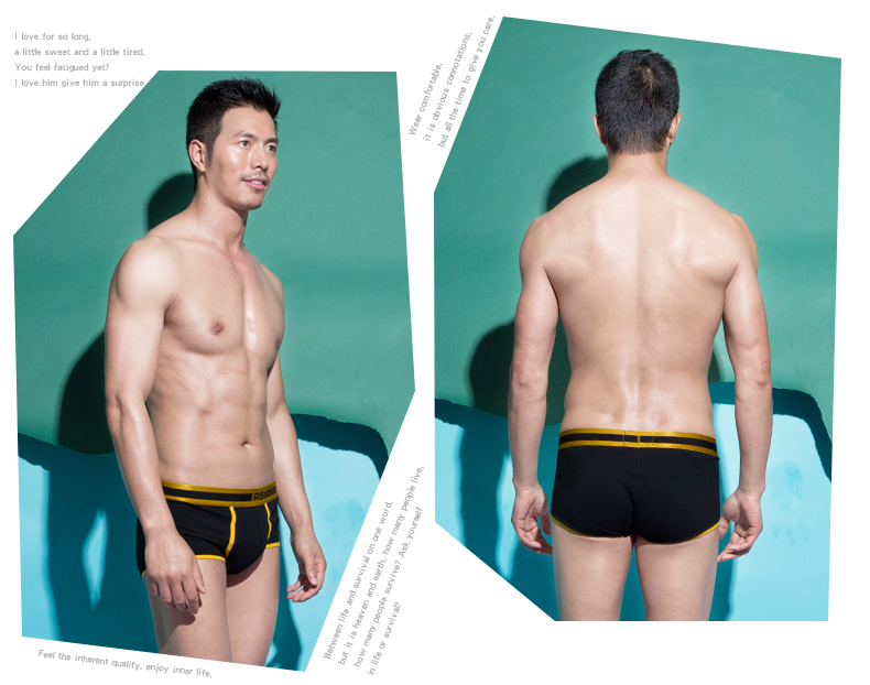 Asianbum3 dải quần lót nam liền mạch tóm tắt cotton thể thao thoáng khí thanh niên gợi cảm eo thấp - Giữa eo quần lót con voi