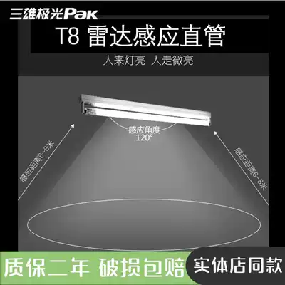 Sanxiong Aurora t8 microwave radar LED tube underground parking garage human body induction 1 2 meters daylight shine